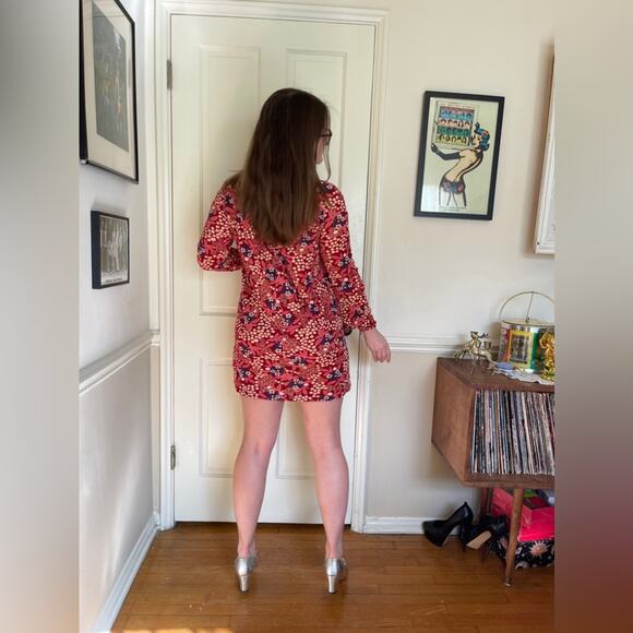 70s Vintage Oops California Long Sleeved Mini Dress - Picture 3 of 11